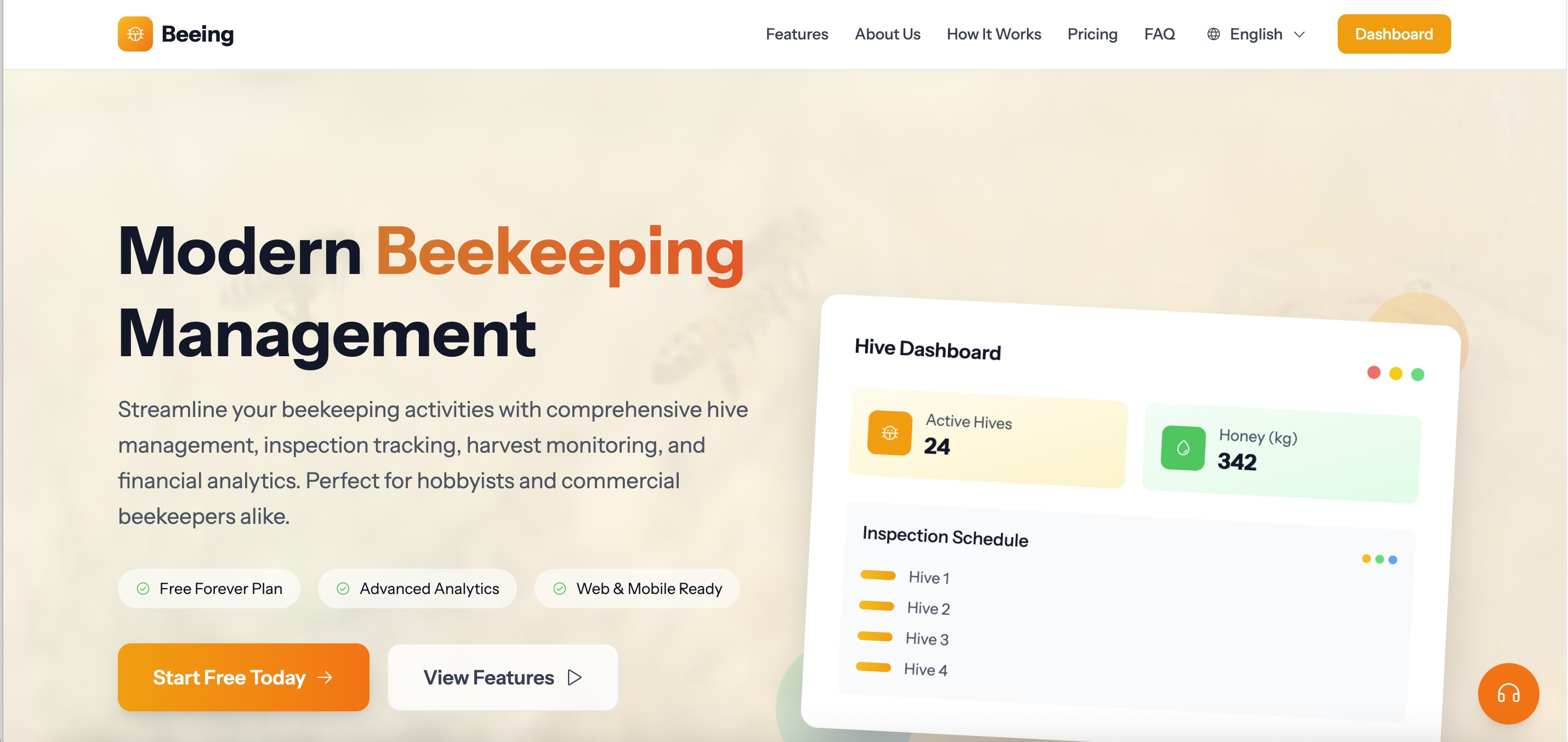 Beeing — Free Beekeeping App for Apiaries & Hives